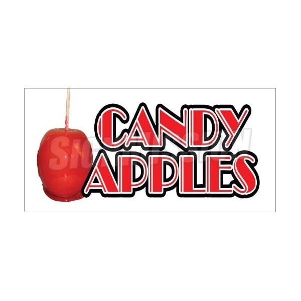 Safety Sign, 1.5 in Height, Vinyl, 48 in Length, Candy Apples